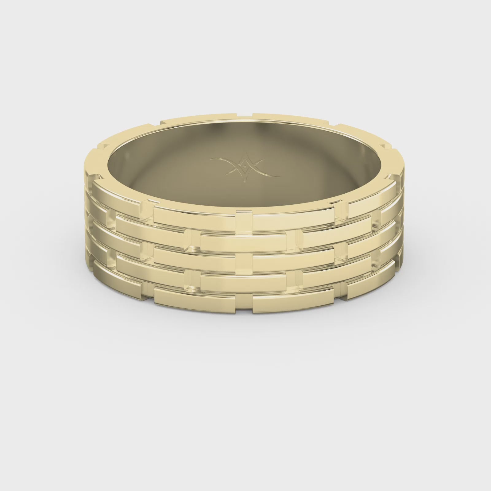 Architectural Linked Wedding Men's Ring