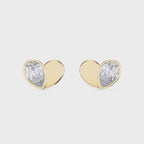Heart Shape Earrings with Pear-Shaped Diamond Fashion Earring