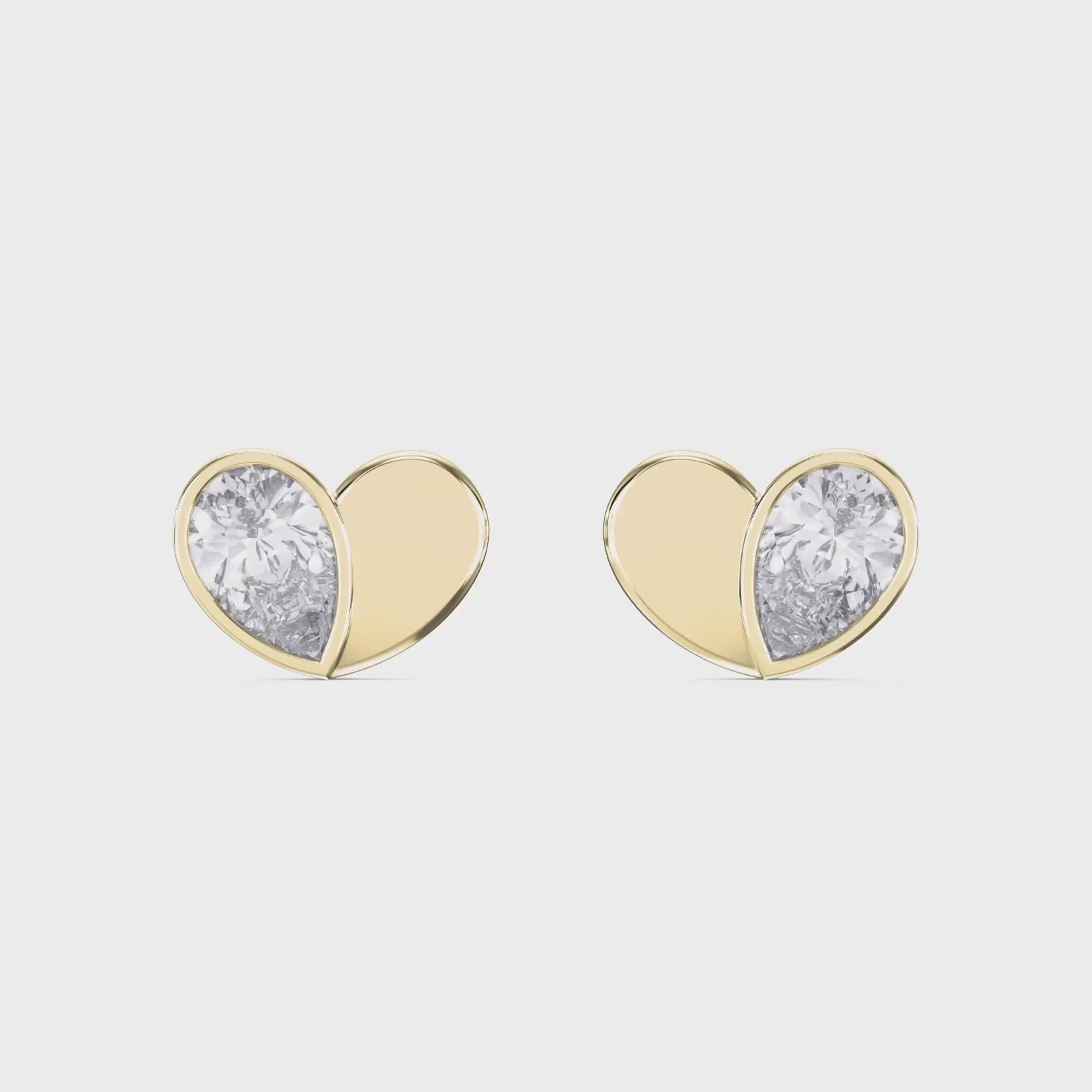 Heart Shape Earrings with Pear-Shaped Diamond Fashion Earring