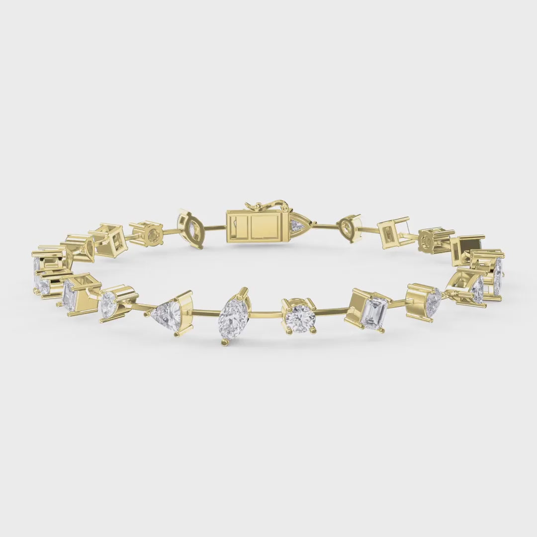 Luxury Multi-Shape Diamond Fashion Bracelet