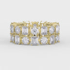 Uniqe Statement Wide Round & Emerald Diamond Band