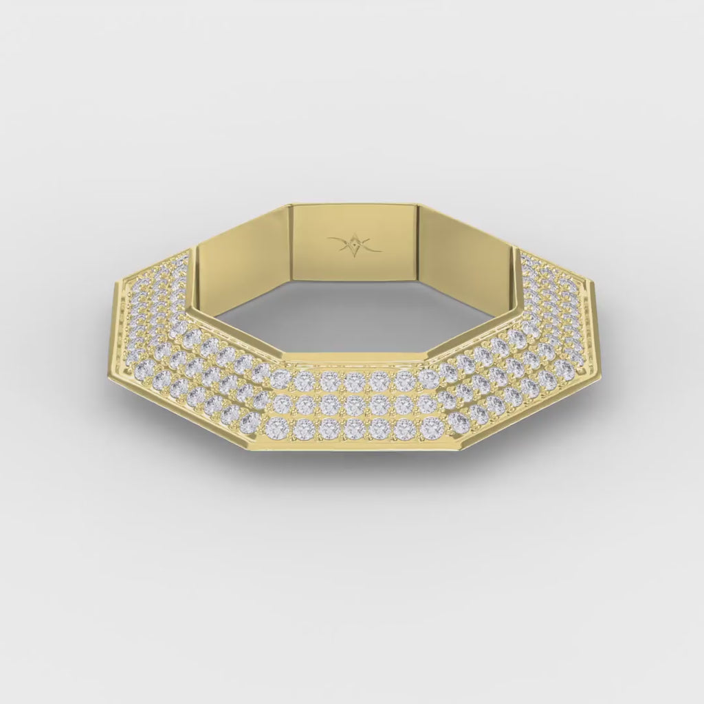 Round Diamond Octagon Exclusive Stackable Diamond Band