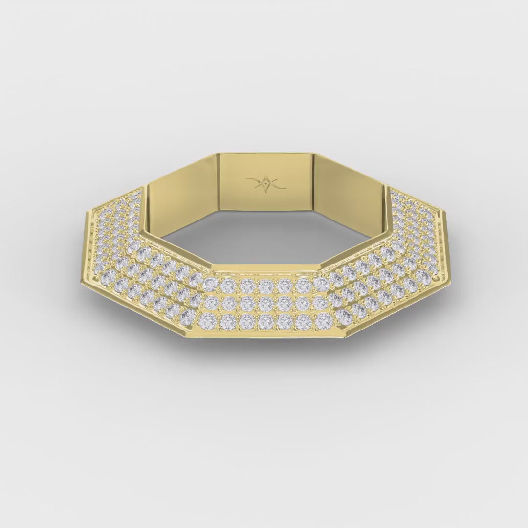 Round Diamond Octagon Exclusive Stackable Diamond Band