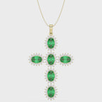 Sterling Oval-Cut Cross Pendant Necklace by Valam Design