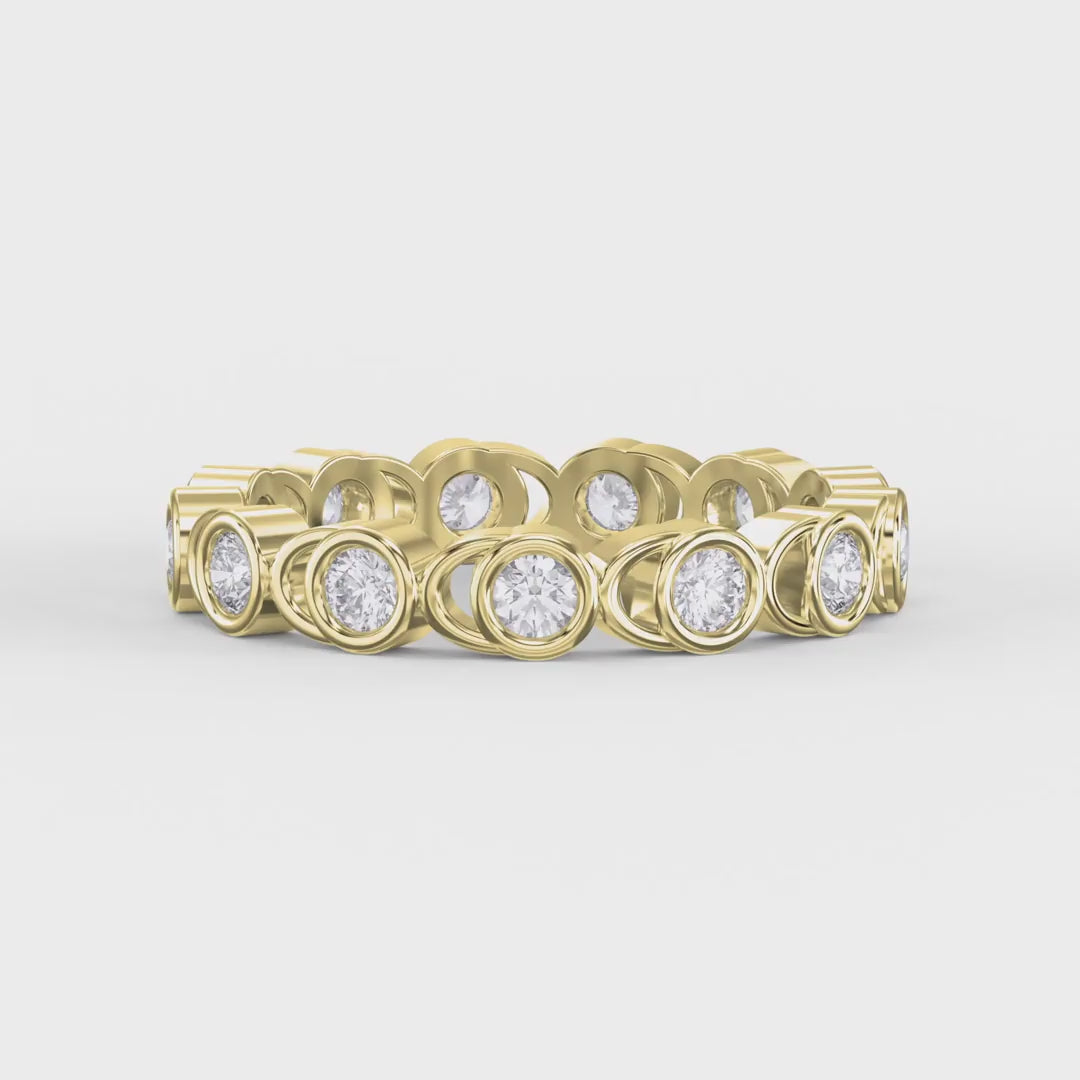 Bezel Setting Round Shape Diamond Ring