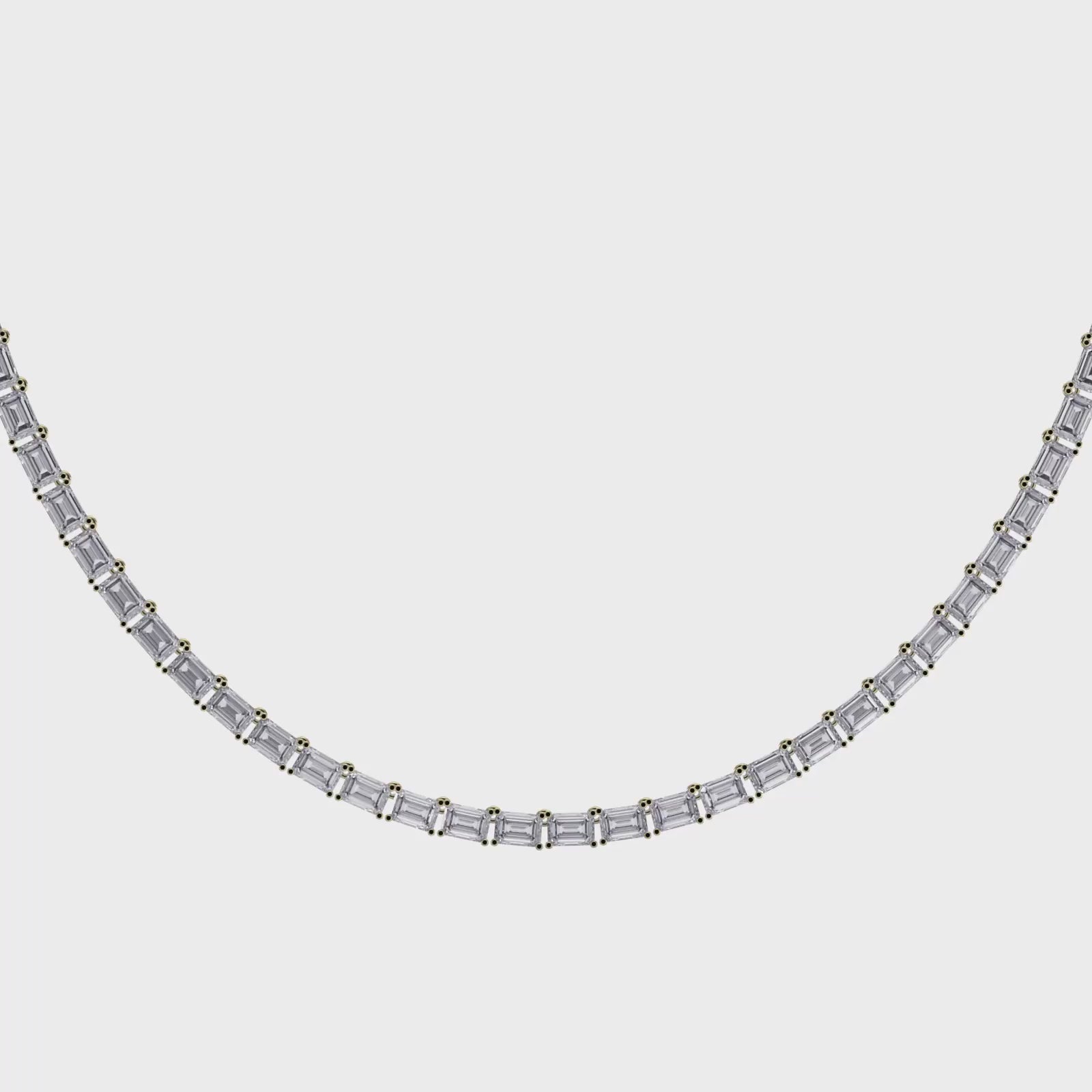 Elevate Elegance Emerald Cut Diamond Tennis Necklace