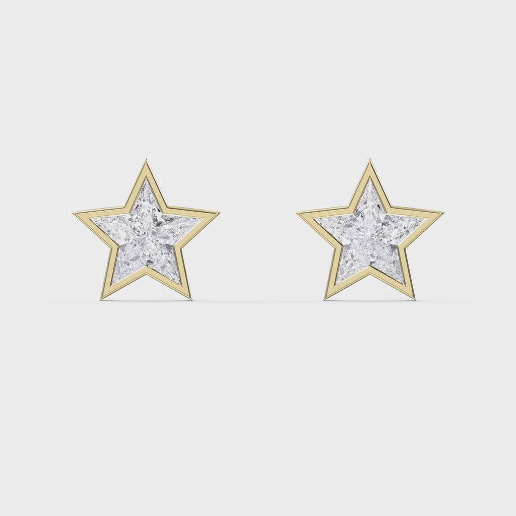 Star design Kitestar Diamond Earring Stud