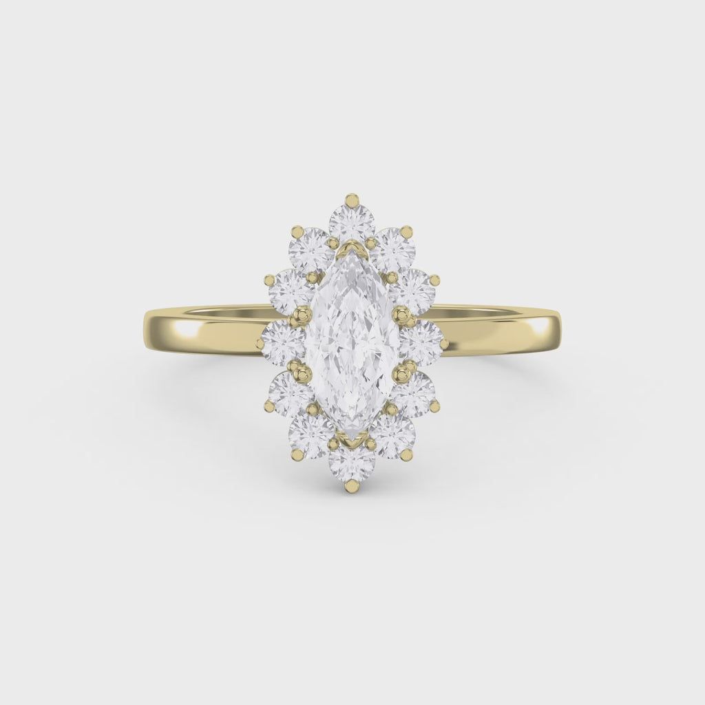 Marquise Halo Solitaire Engagement Ring