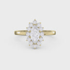 Marquise Halo Solitaire Engagement Ring