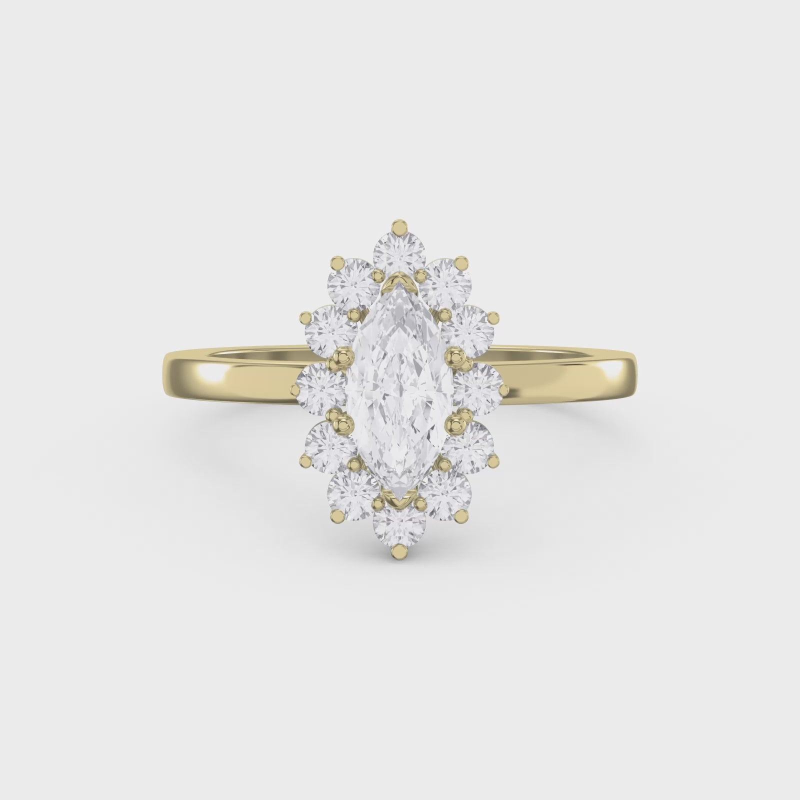 Marquise Halo Solitaire Engagement Ring
