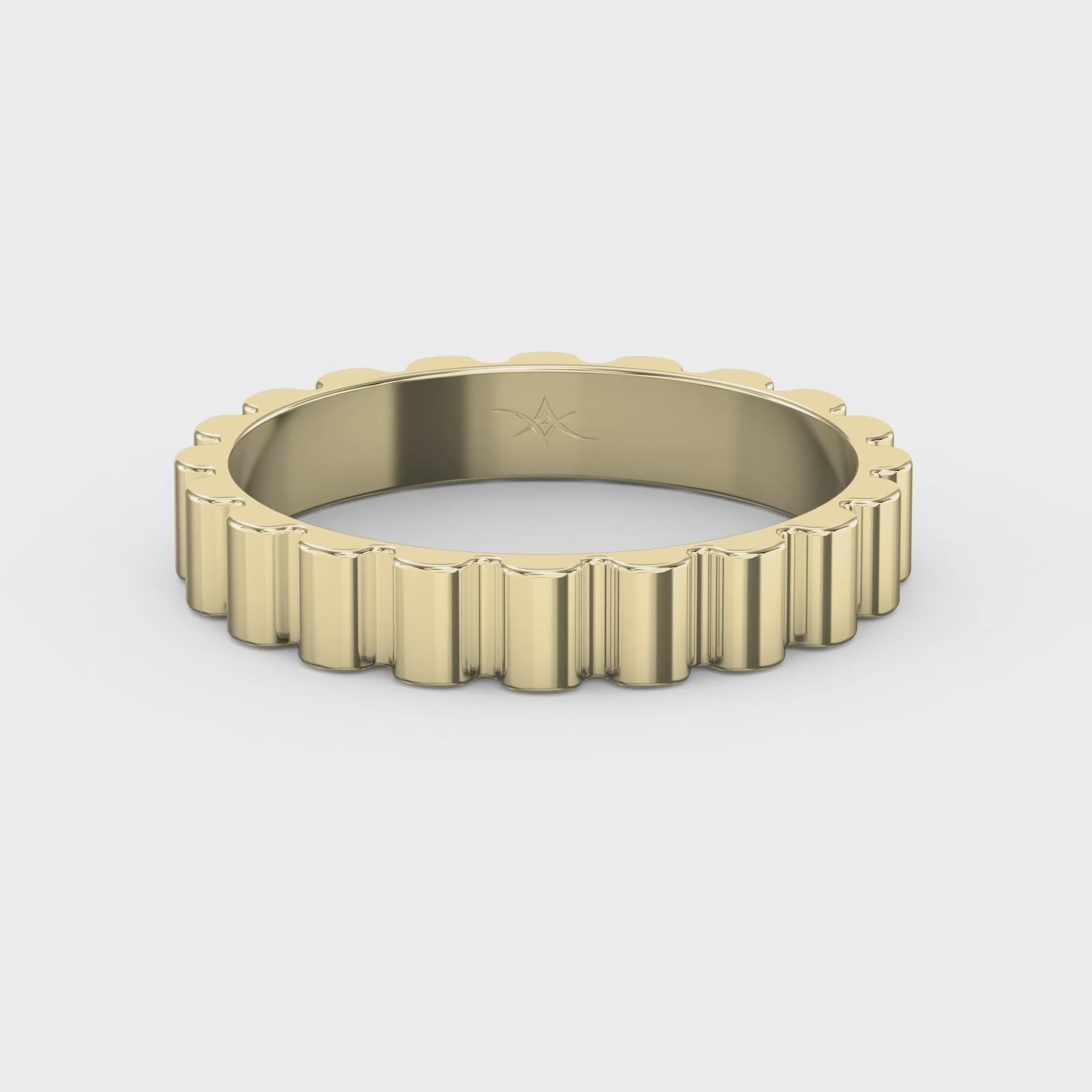 Fluted Wedding Metal Band