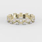 Curved Diamond Ring with Round Brilliant Cut Ring