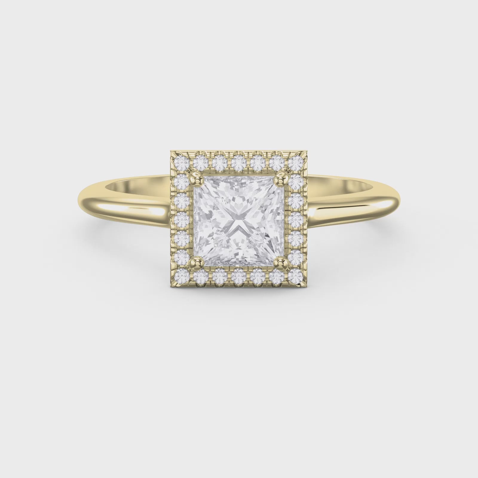 Crown line Princess Ring
