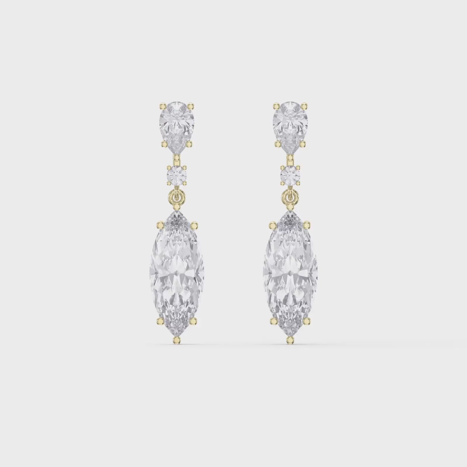 Triple Cut Drop Dangle Design Earring