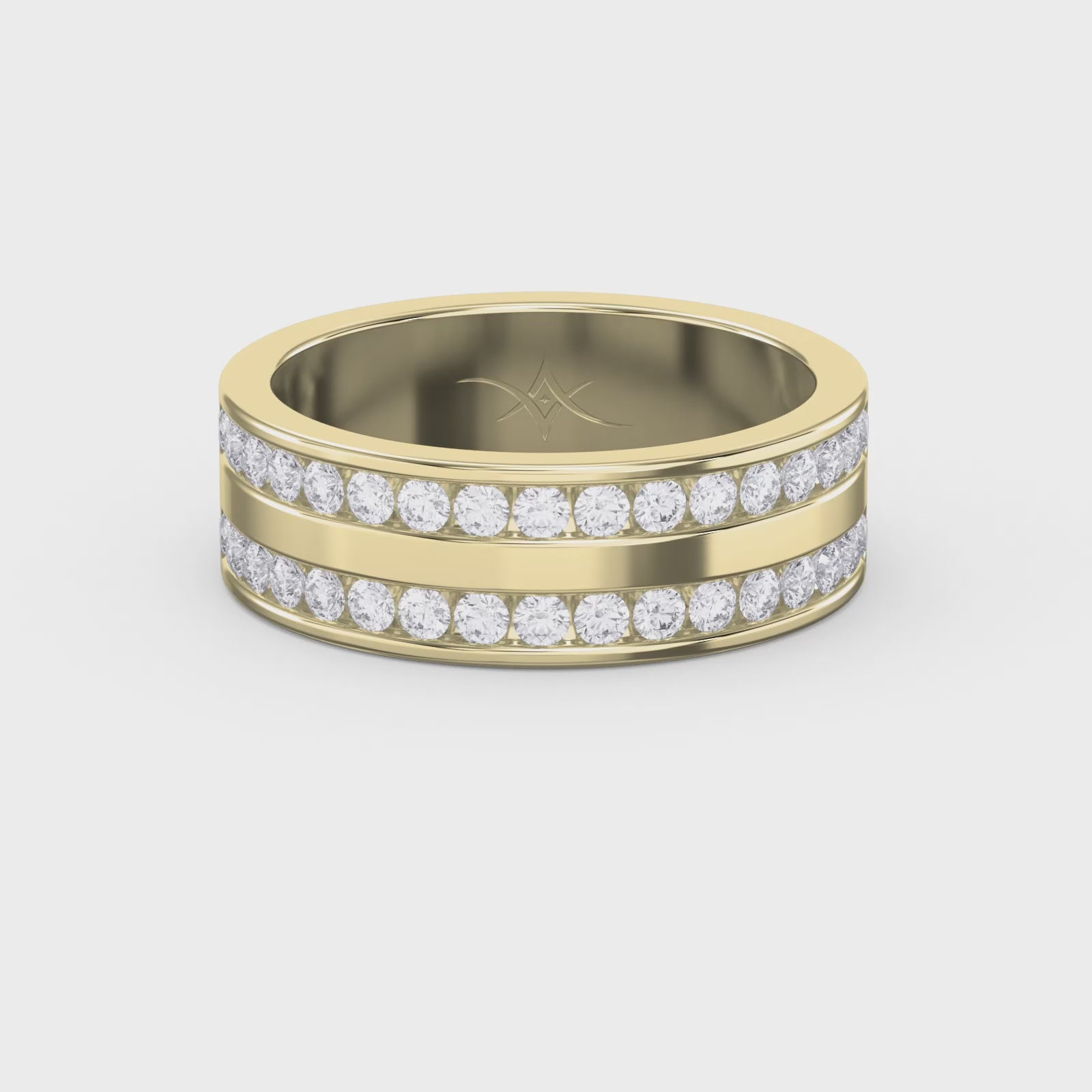 Two-Row Channel Set Half Eternity Diamond Ring