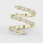 Diamond Studded Serpenti Viper Finger Curved Ring