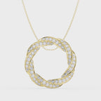 Round Diamond Twisted Circle of Life Fashion Necklace