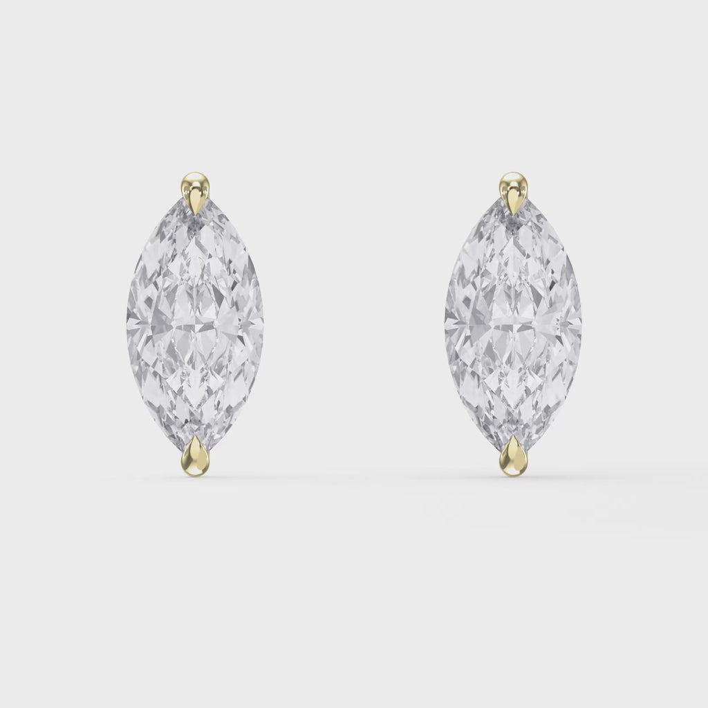 Luxury Marquise Cut Diamond Stud Earrings