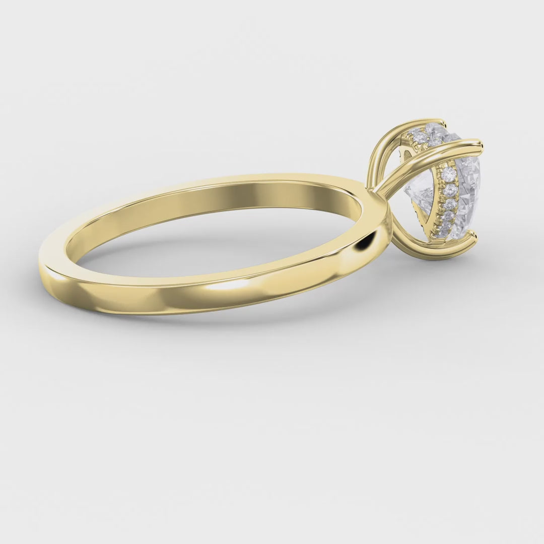 Amour Whisper Heart Brilliant Hidden Halo Ring