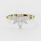 Marquise Diamond Curve Design Wedding Band