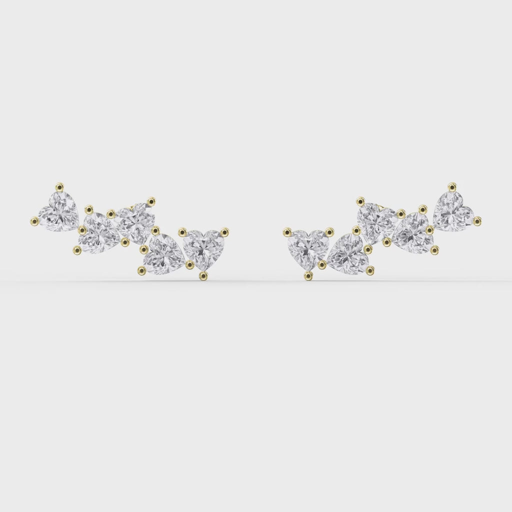 Heart Diamond Cluster Design Fashion Earrings
