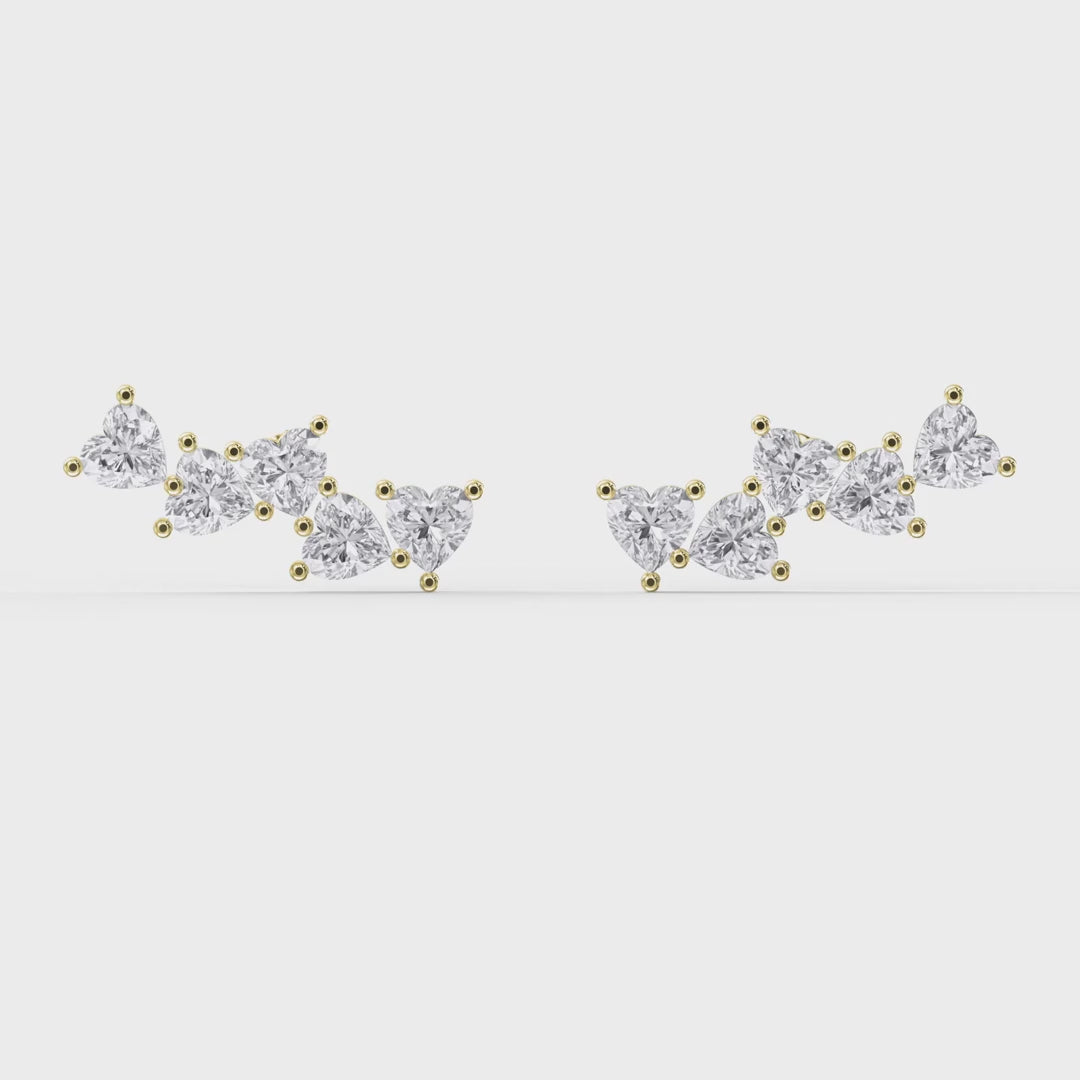 Heart Diamond Cluster Design Fashion Earrings
