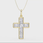 Radiant Diamond Cross Pendant Necklace