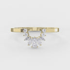 Gracefully Crafted Marquise & Baguette Diamond Curved Design Ring