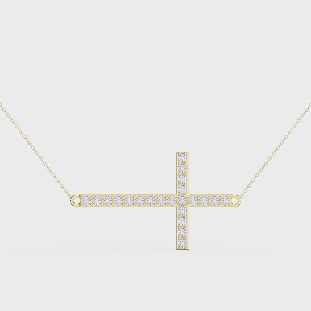 Side Way Cross Fashion Necklace