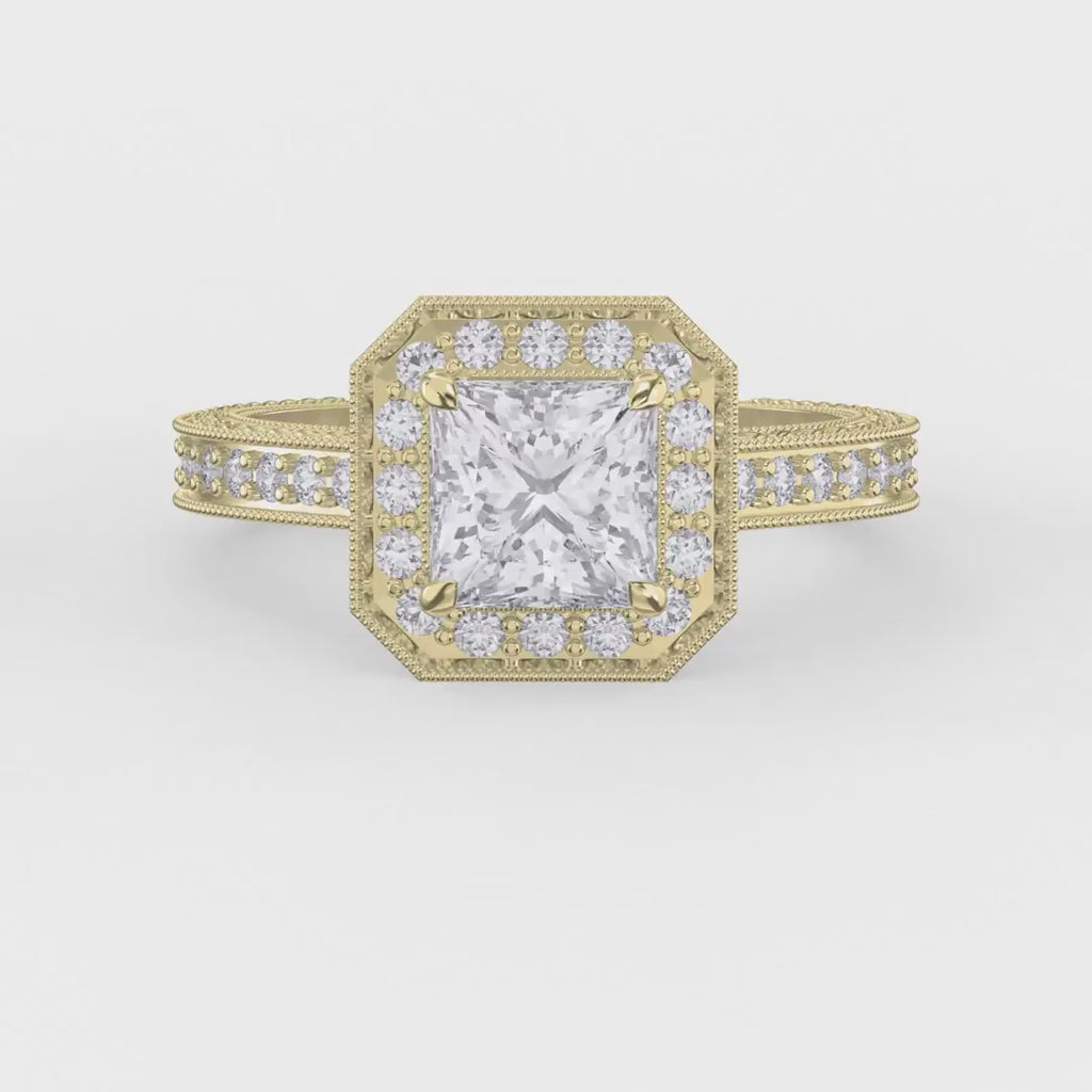 Princess Diamond Shape Vintage Ring