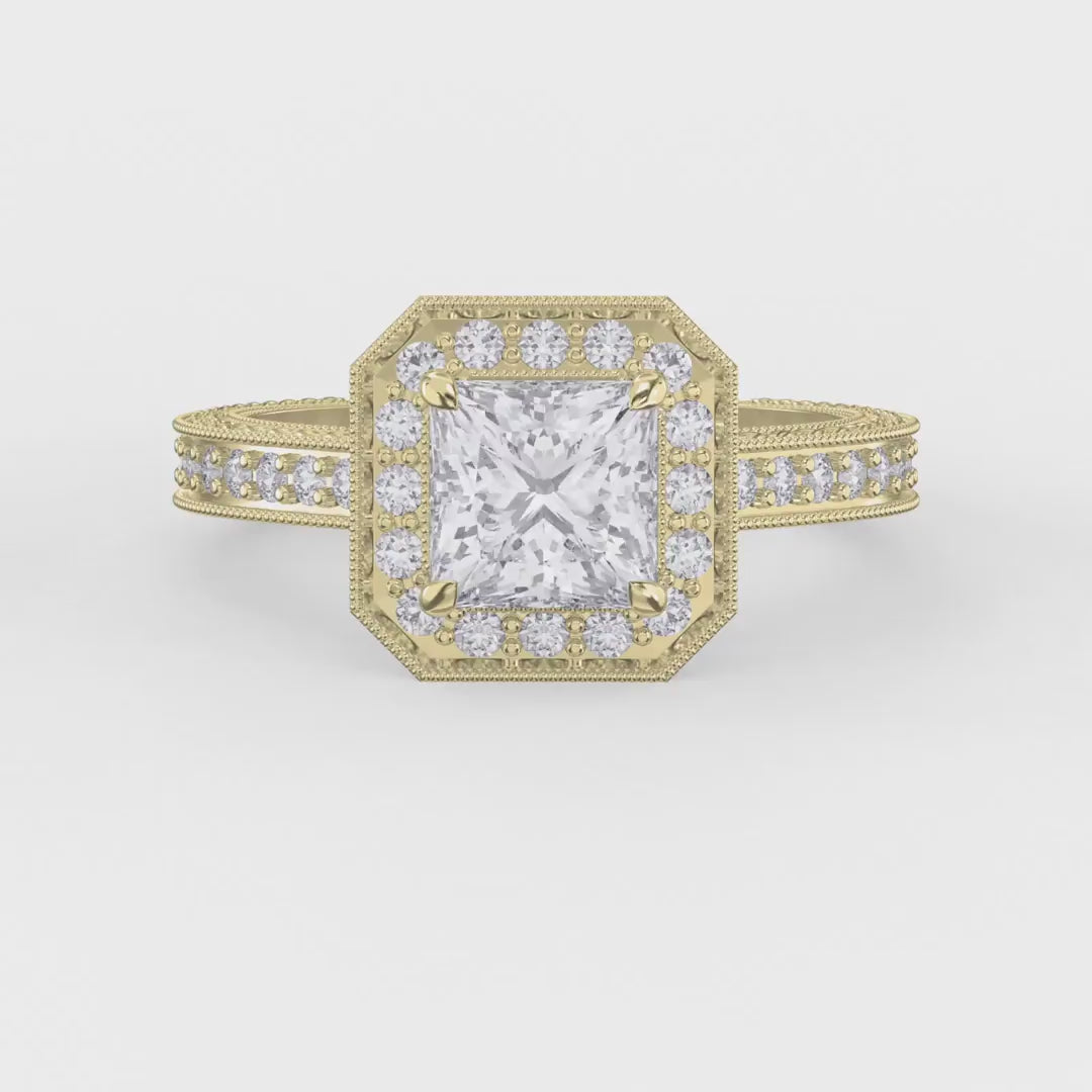 Princess Diamond Shape Vintage Ring