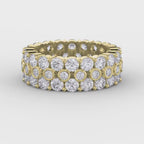 Wide Multi Row Round Brilliant Cut Diamond Band