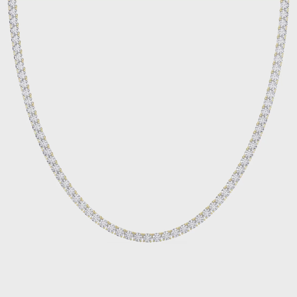 Experience timeless sparkle Round Diamond Tennis Necklace