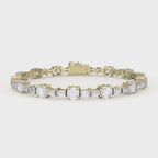 Round & Baguette Diamond Tennis Bracelet