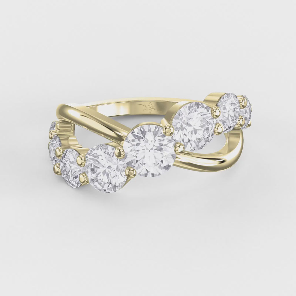 Round Brilliant Cut 9-Stone Diamond Ring