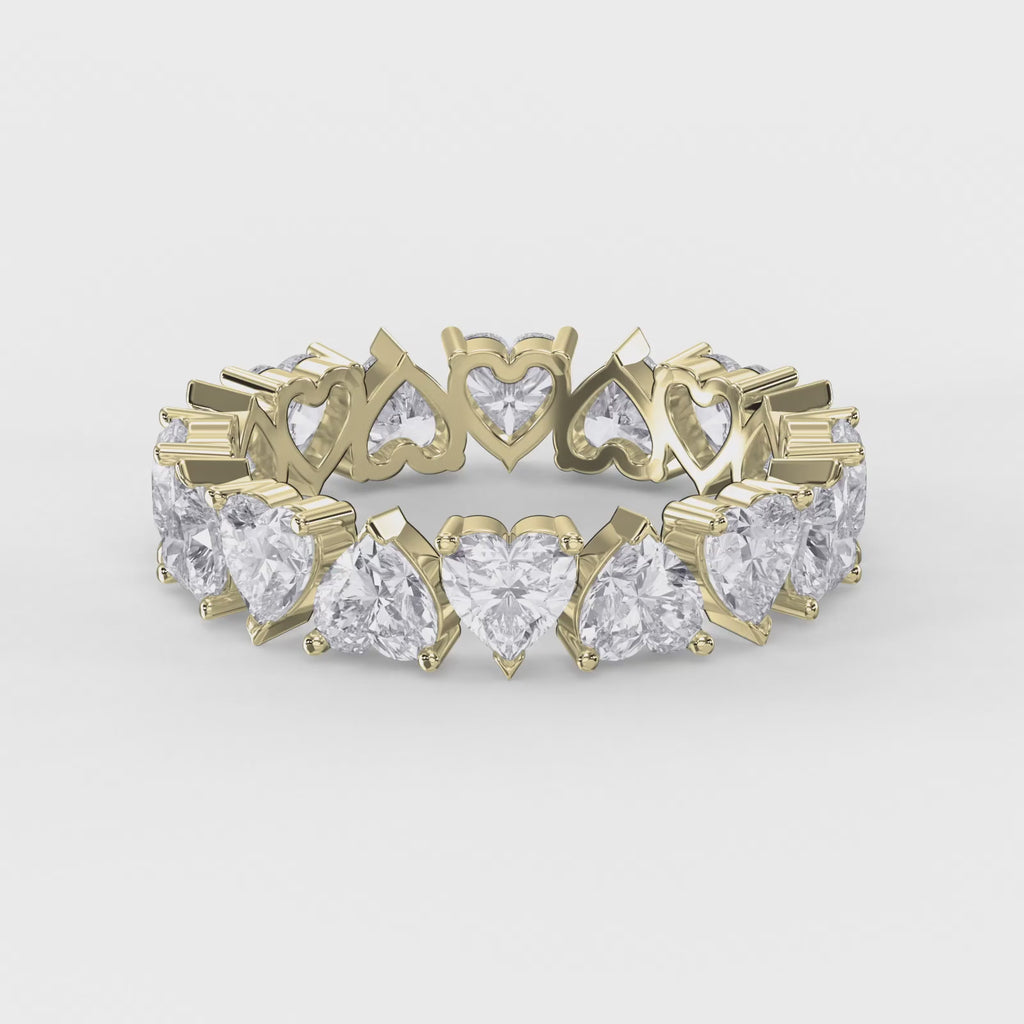 Luxury Heart Shape Diamond Eternity Ring