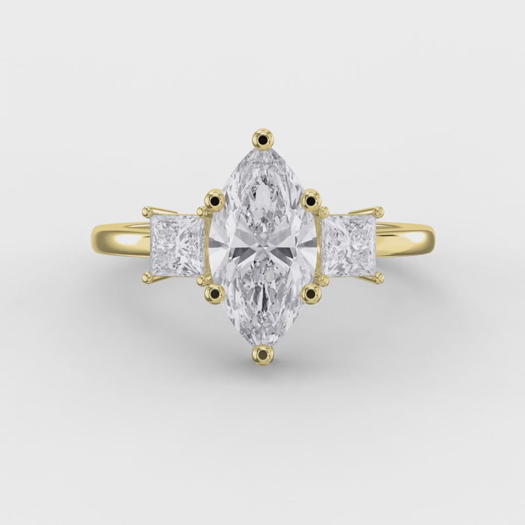 The Prism Three-Stone Marquise