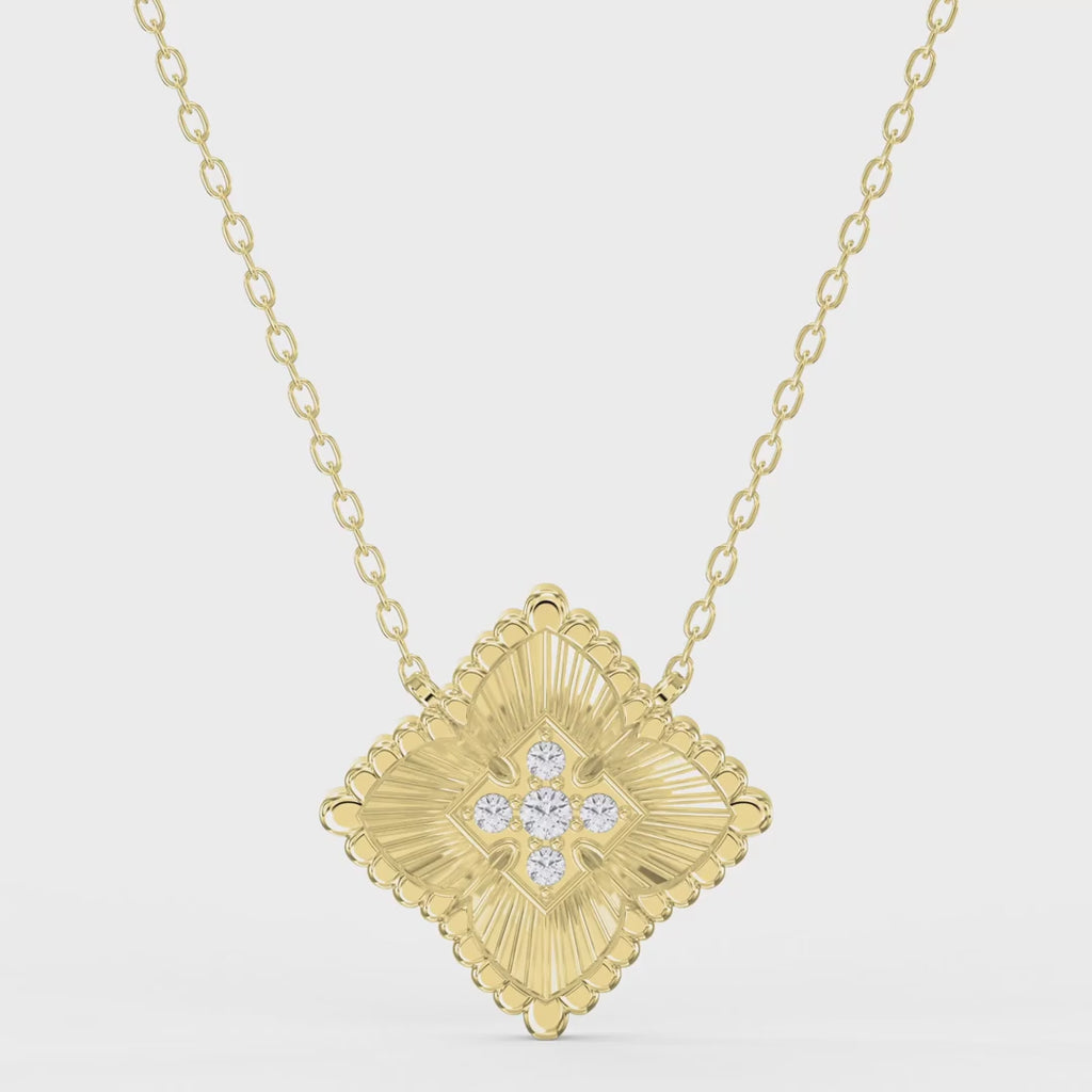 Round Diamond Celeste Floral Diamond Fashion Necklace
