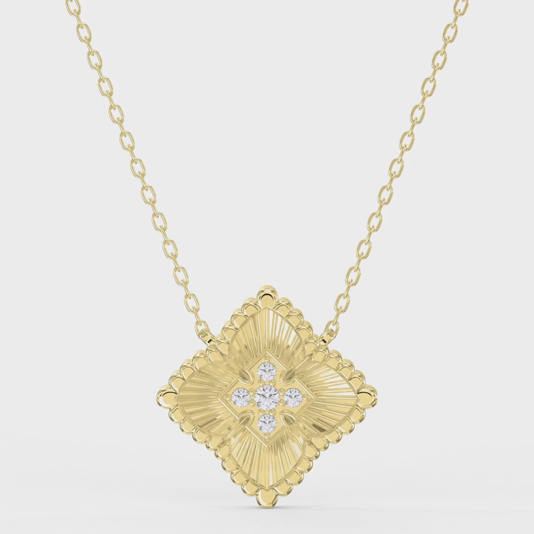 Round Diamond Celeste Floral Diamond Fashion Necklace