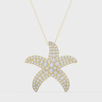 Round Diamond Celestial Starfish Pendant