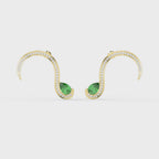 Green Gemstone Trance Pavé Fashion Earrings