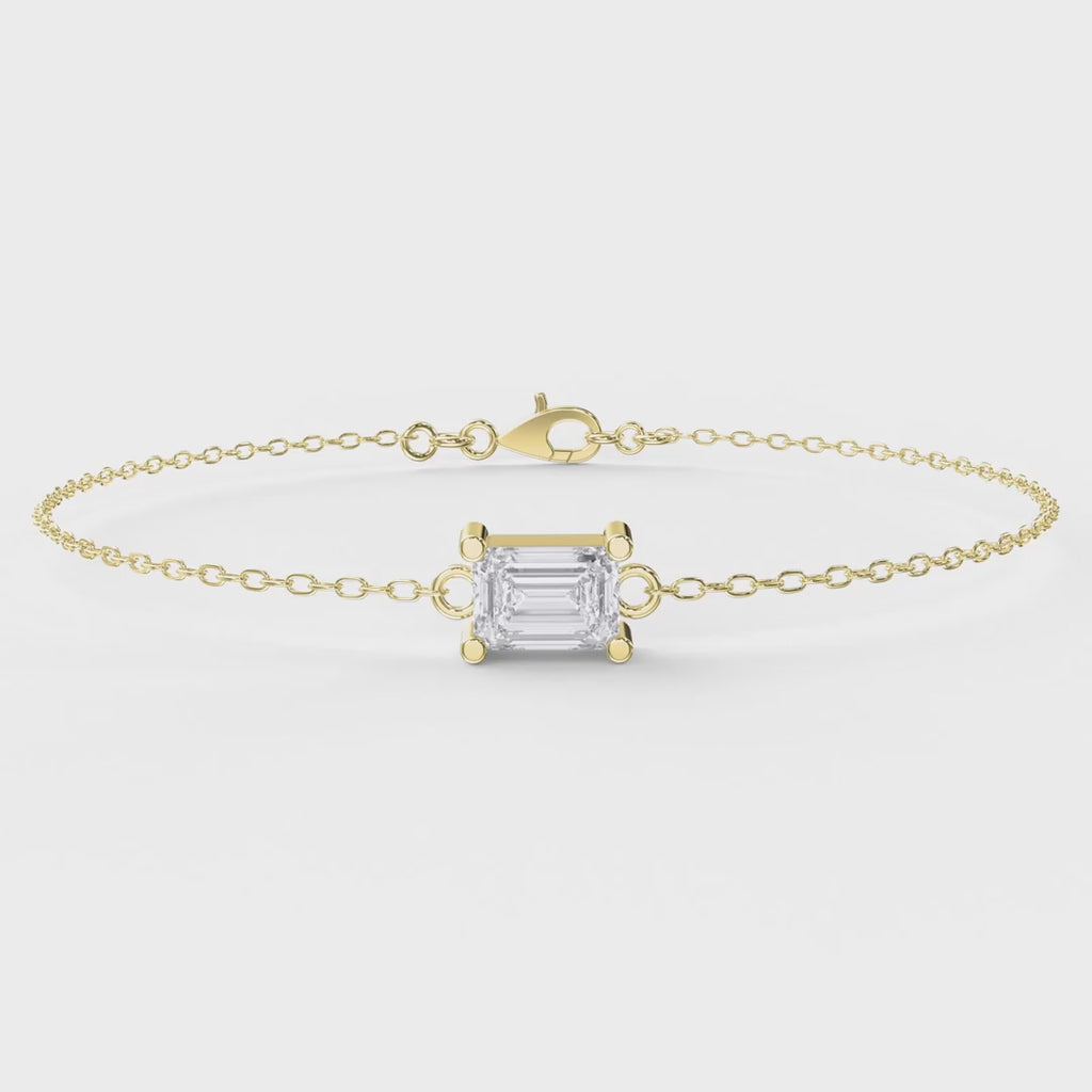 Emerald Diamond Luminous Link Chain Bracelet