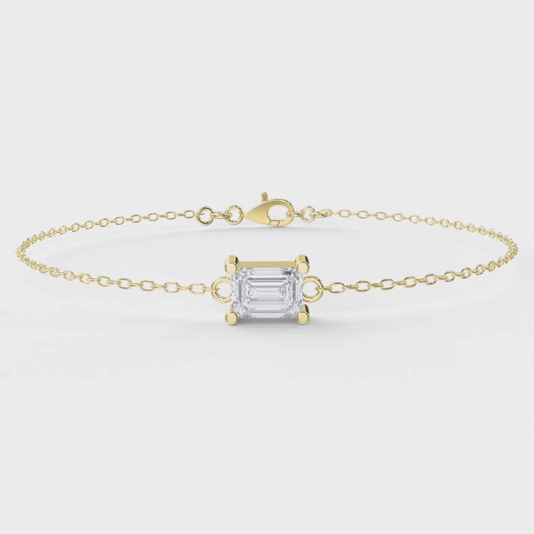 Emerald Diamond Luminous Link Chain Bracelet