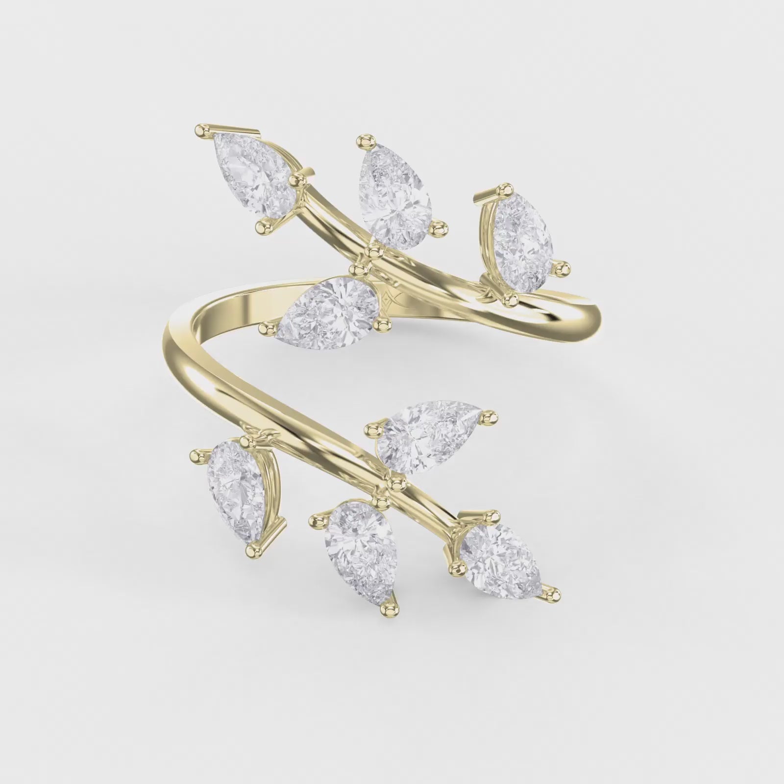 Pear Diamond Curved Design Band