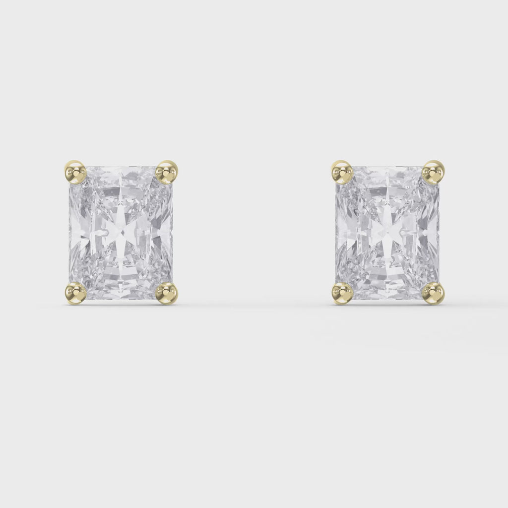 Radiant Cut Diamond Stud Earrings