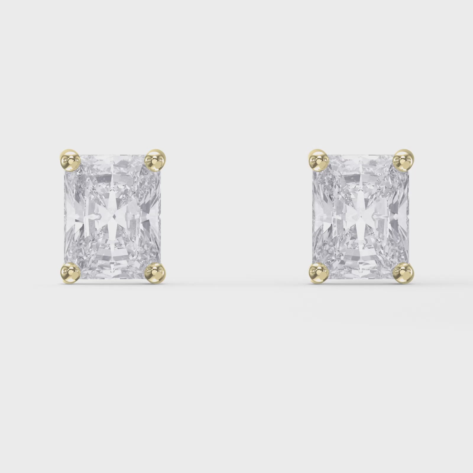 Radiant Cut Diamond Stud Earrings