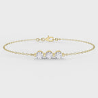 Round Diamond Timeless Trinity Bezel Set Chain Bracelet