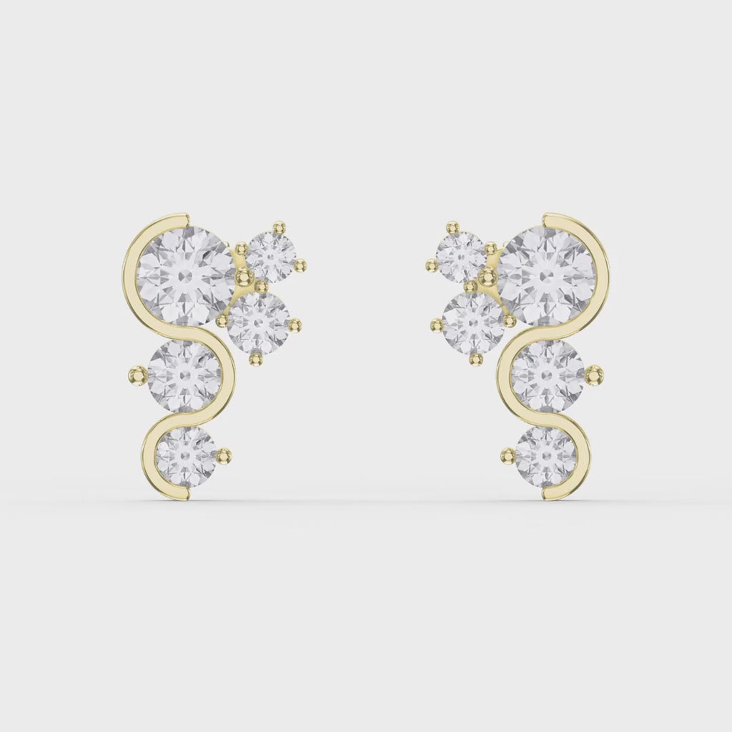 Celestial Strea Round Diamond Fashion Earrings