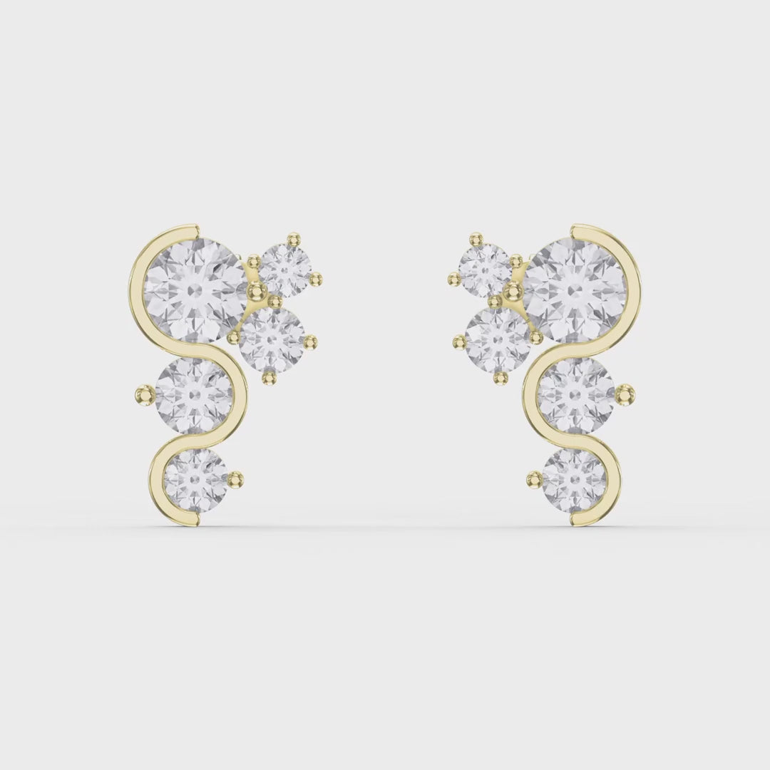 Celestial Strea Round Diamond Fashion Earrings