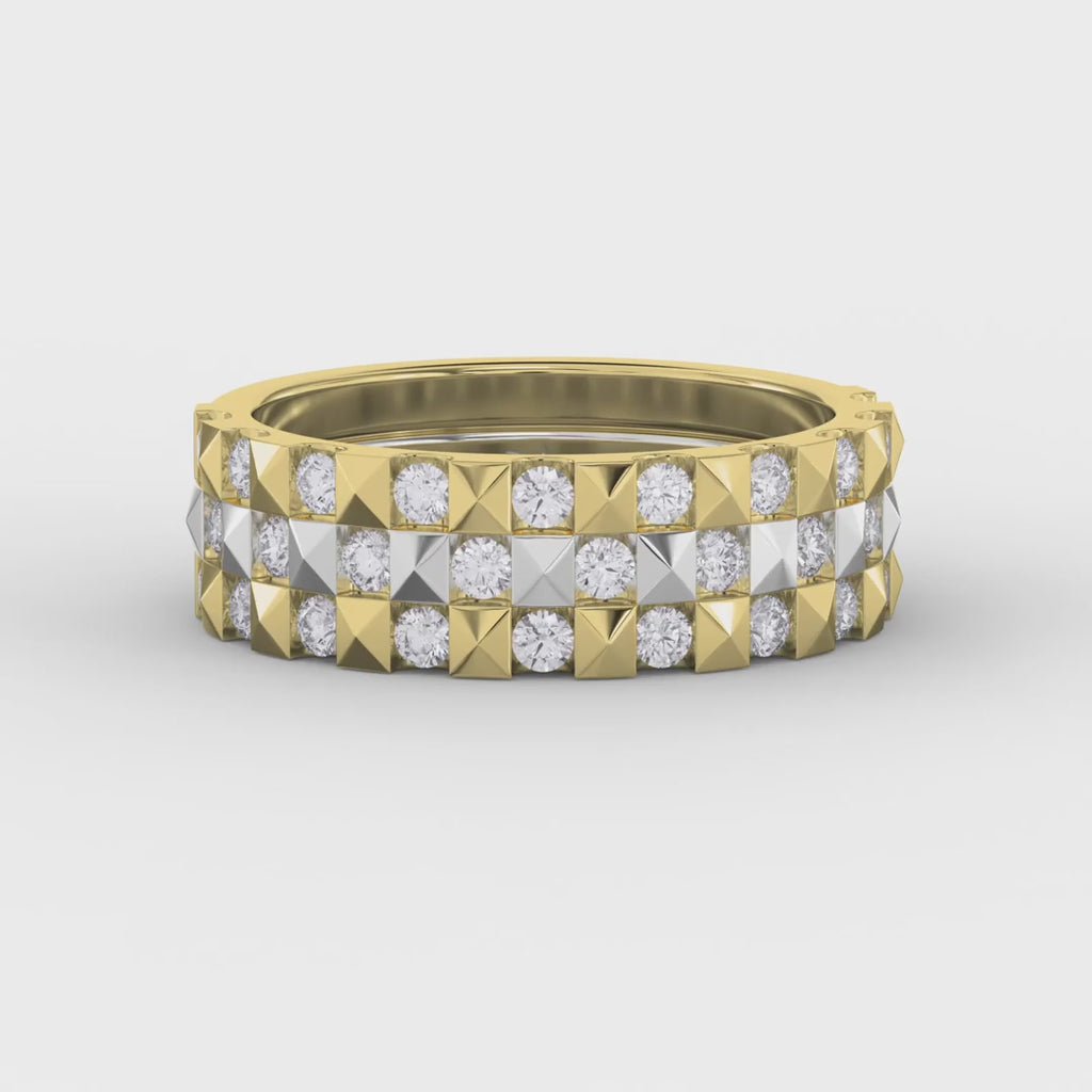 Stellar Edge Two-Tone Diamond Band Round Brilliant Cut Diamond ( 0.75 - 1.00 ct. )
